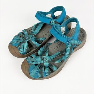 Keen Rose Blue Sea Moss Tie Dye Outdoor Athletic Water Sandals 8